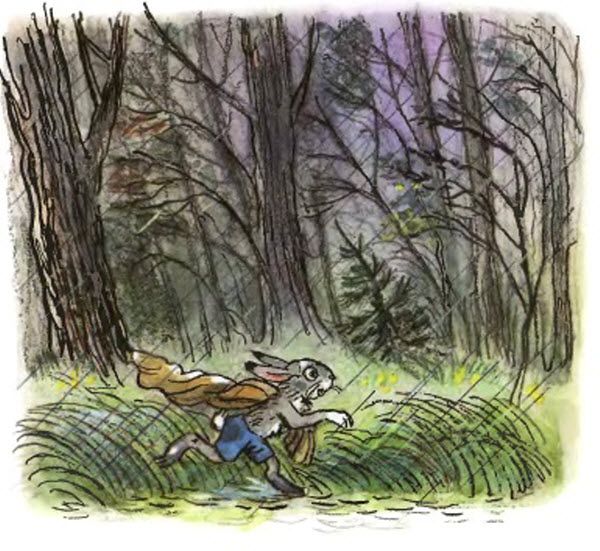 побежал Заяц обратно в лес