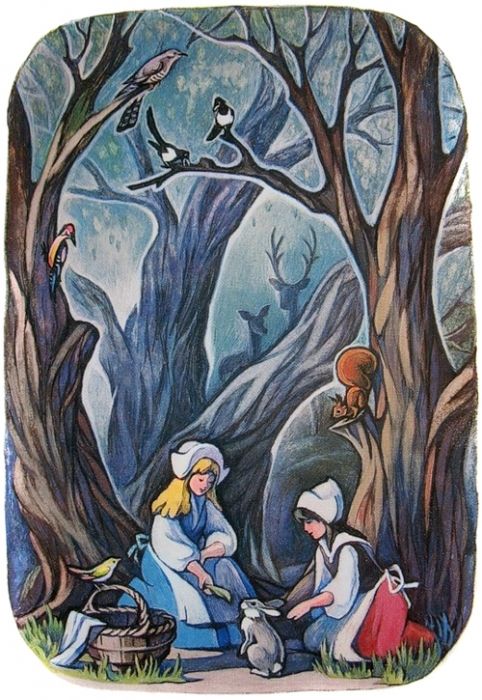 Обе сестры уходили вдвоем в дремучий лес собирать спелые ягоды