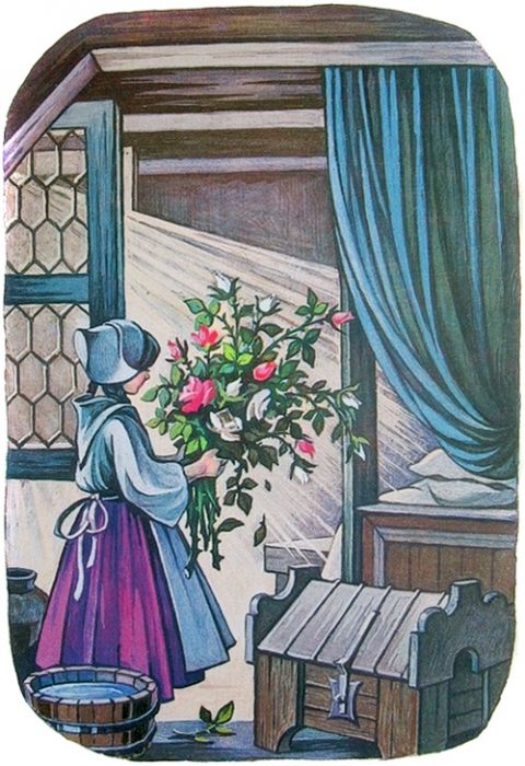 В букете непременно было по цветку с каждого розового куста – белая роза и красная