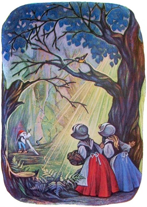 Сестры подошли поближе и увидели карлика