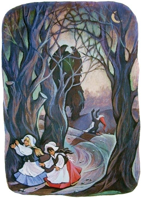 Девочки очень испугались и бросились было бежать