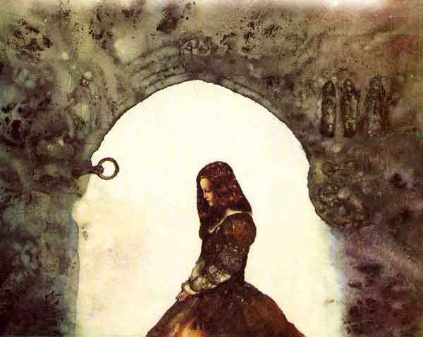 На покрывале сидела сестра Чайлд-Роланда