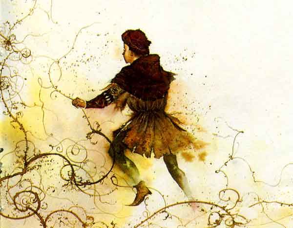 Джек распахнул окно, прыгнул на стебель и полез вверх, как по канату