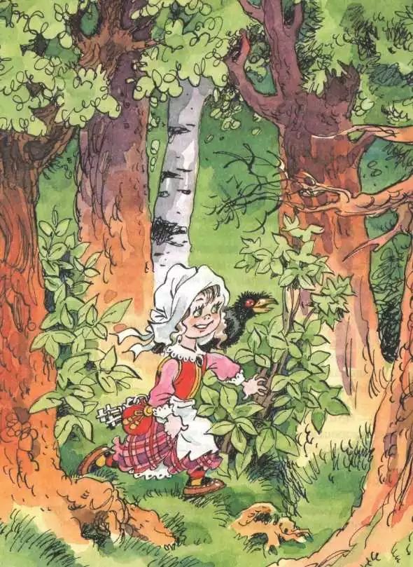 Маленькая Баба-Яга спотыкалась о корни деревьев и цеплялась юбкой за ежевику