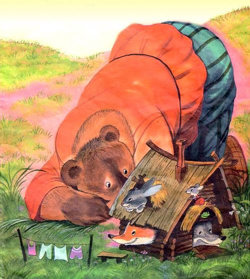 Медведь полез в теремок