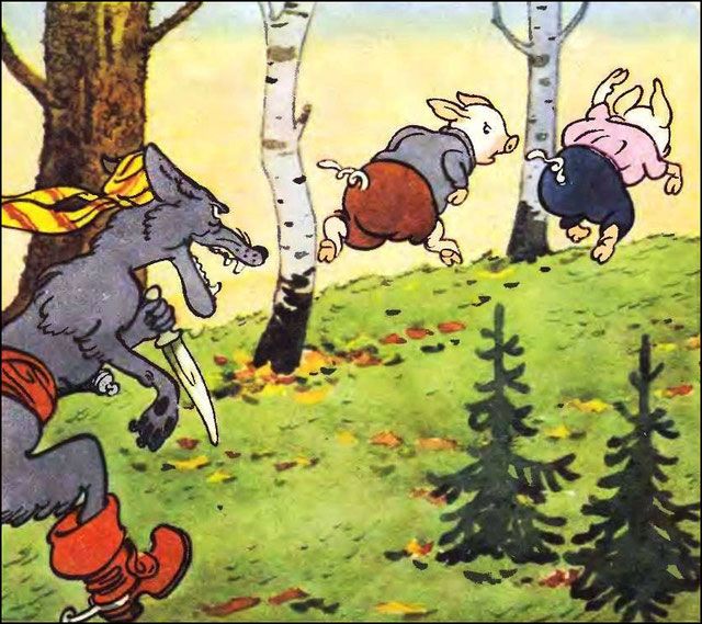 Волк нагонял их огромными скачками